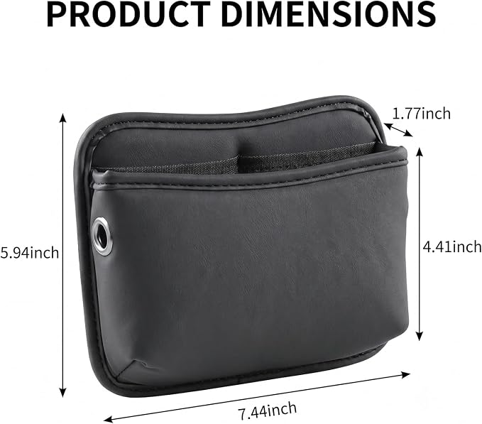2 PCS Leather Car Seat side Pocket Organizer, Multifunctional Car Seat Gap Storage Pouch, Auto Console Side Organizer Holder for Phones, Keys, Sunglasses & Wallets (Black) - Image 2