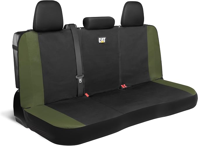 CAT Flexfit Green Rear Seat Cover for Cars, SUVs & Mid-Size Pickup Trucks - Durable 60/40 Split Rear Bench Seat Protector, Back Seat Cover, Interior Auto Accessory, Not for Full-Size Pickup Trucks - Image 9