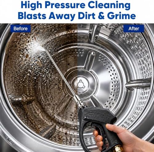 High Pressure Washer Nozzle Kit For Washing, Stainless Steel Flush Wand Extension Spray Tips, Quick-Connect For Ac Coil, Washing Machine, Water Heater And Appliance Cleaning - Image 2