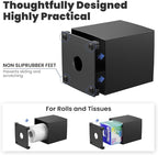 Tissue Box Cover,Square Acrylic Tissue Holder with Non-Slip Base,Black | Fits standard facial tissue boxes,modern decorative aesthetic for bathroom countertops,dressers,night stand,parlors,office - Image 4