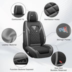 for Toyota Sequoia Seat Covers 2001-2026, Nappa Leather, 360°Protection, Thick Padding & Memory Foam, Waterproof & Stain-Resistant Car Seat Cover (Front Set,Gray&Black) - Image 6