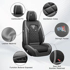 Fit for Toyota RAV4 Hybrid Seat Covers 2016-2025,Premium Leather, 360° Full Protection, Thick Padding & Memory Foam, Waterproof & Stain-Resistant Car Seat Cover (5 Seat,Gray&Black) - Image 6