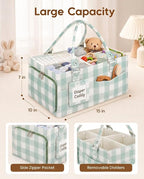 ABOOFAN Baby Diaper Caddy Organizer with Removable Dividers and Handle | Felt Nursery Storage Bin, Holds Diapers, Wipes and Newborn Essentials, Portable for Changing Table, Car & Bedside - Image 5