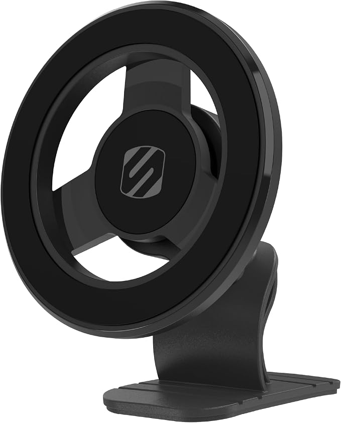 Scosche MagSafe Car Mount, Magnetic Dashboard Phone Holder for Car with 3M Adhesive Base, Strong Magnet Hold, 360° Rotatable Cell Phone Car Mount for iPhone 17/16/15/14/13/12, Includes Magnetic Ring by Scosche