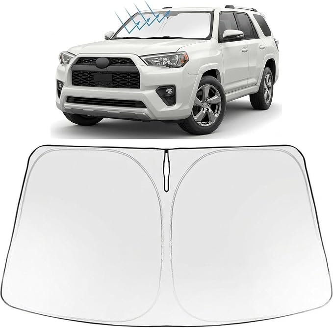Proadsy Custom Fit Car Windshield Sun Shade for 2025-2026 Toyota 4Runner | 240T Heat Shield, Drops Temp 54°F, Blocks 99% UV, Prevents Dashboard Cracking, Summer Parking & Beach Trips, Easy Twist-Fold by Proadsy