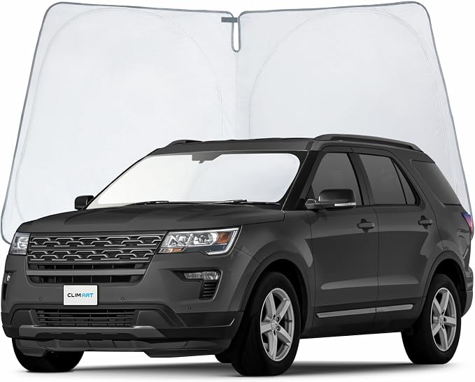 CLIM ART Windshield Sun Shade for Ford Explorer 2011-2019, Custom-Fit Foldable Car Sunshade, Vehicle Sun Protector, Front Auto Windshield Cover, Car Accessories - WS5004 by CLIMART