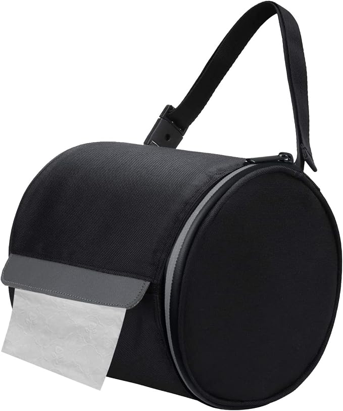 Hanging Toilet Paper Holder Waterproof Tissue Holder Cat Proof Roll Paper Case Cover Portable and Foldable Roll Storage Bag with Adjustable Strap for Wall Car Camping Tent Home Office Black | Portable roll paper case for camping, Bathroom, RV Car Trave... by Aosbos