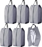 5Pcs Large Travel Shoe Bags Portable Travel Gifts Shoe Organizer with Zipper Closure, Waterproof Nylon Shoe Storage Organizer with Handle Travel Bags For Men and Women, Grey by ASANMEYO