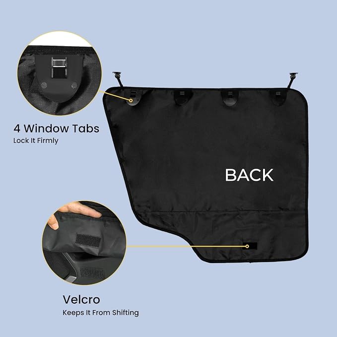 Dog Car Door Protector - Universal Fit for SUV/Sedan/Truck, Black | Waterproof, Odorless Material, Protects Vehicle Doors from Scratching, Drool & Dirt - Image 4