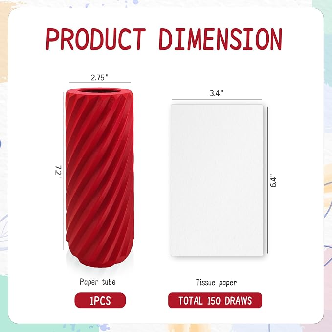 Car Tissue Holder, Refillable Round Cylinder with 3 Tissue Packs, Universal Fit for Vehicle Cup Holder, Home & Office, Car Accessories Interior (Red) - Image 3