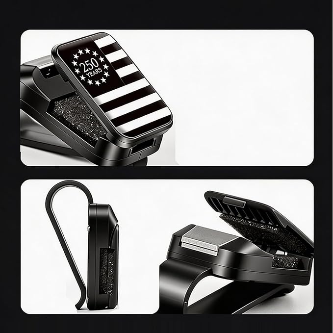 Dsycar 2 Pack Car Sunglasses Holder, Black-White-250 Anniversary USA Flag | American flag car accessory, 250 years patriotic car decor, Anti-Scratch Car Sun Visor Accessories One-Handed-Operation - Image 9