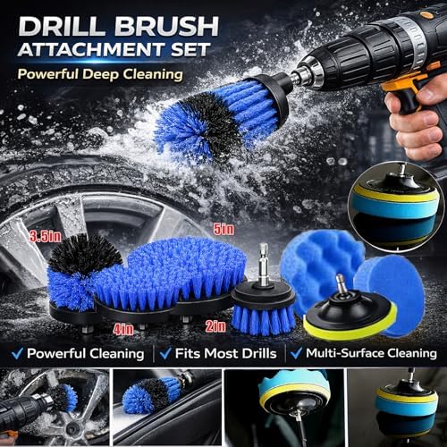 26Pcs Car Detailing Kit, Car Detailing Brush Set, Auto Detailing Drill Brush Set, Car Detailing Brushes, Car Wash Kit, Car Accessories For Men, Car Cleaning Tools Kit for Interior, Exterior, Wheels - Image 2