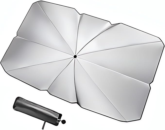 Windshield Sun Shade Umbrella，Foldable Car Window Shades, Automotive Sun Visor Block Heat Insulation Protection, Front Sun Shade for Cars Windshield for Hatchback, Truck, SUV, MPV (56" Lx31 W) by Unknown