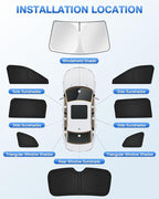 Canvcle Sunshades for Honda CRV 2023-2025 2026 CR-V Accessories Windshield Sun Shade Side Rear Window Shade Cover Sun Visor Shield Privacy Protection Keep Vehicle Cool Black 8PCS - Image 5