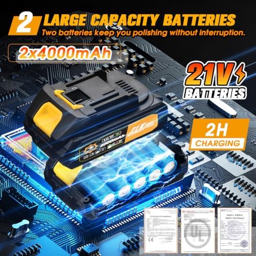 Cordless DA Polisher Kit with 2 x 4000mAh Batteries - Image 3