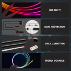 Ambient Lighting Car Led Lights Interior Kit,10 in 1 RGB Music Sync Acrylic Led Lights for Car Interior,175 inches Fiber Optic Neon Accent Strip Night Ambiance Footwell Lighting with Wireless APP - Image 2