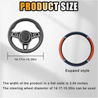 JOYCOURT 15 Inch Bling Soft Leather Car Steering Wheel Cover, Orange | Colorful Rhinestones Design, Auto Elastic Protector for Women Girls, Crystal Diamond Car Accessories for Most Cars, SUVs - Image 2
