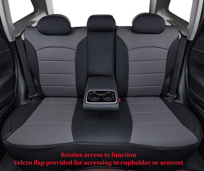 Car Seat Covers for 2009-2013 Subaru Forester,Rear w/Armrest,Faux Leather | Full Set Suv Seat Cushion,Easy Installation,Factory Look,Waterproof Car Seat Protector (Black/Gray) - Image 2