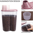 2 Pack 2lb/2.5L Pet Food Storage Container with Measuring Cup, Can Covers and Bowl for Small Dog, Cat, Waterproof-BPA Free (Blue and Pink) - Image 3