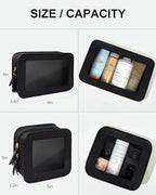 Clear Makeup Bag Set for Women, Travel Black Makeup Pouch Waterproof Cosmetic Bags with Zipper Clear Toiletry Bag for Traveling Small Make up Pouch for Purse Mini Cosmetic Case Car Organizer - Image 4