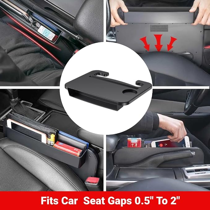 2 In 1 Steering Wheel Desk, Seat Gap Filler Organizer Universal | 14.5*11 Inch Steering Wheel Tray Table & Seat Gap Filler Organizer Car Food Trays With Drinks Holder, Car Desk For Laptop - Image 7