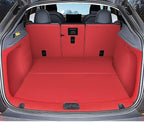 Compatible with 2026 Tesla Model Y 5 Seater Juniper Refresh Trunk Liner Red Nappa Leather (Back Seat Protector + Cargo Mat+Trunk Side Cover+Bamper Sill Protector) Dog Cover (Red) by ZYCHUANGYING