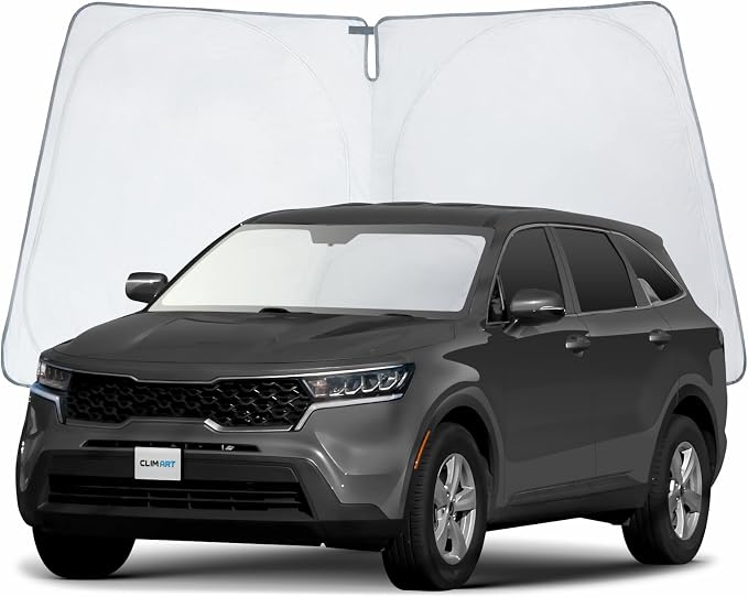 CLIM ART Windshield Sun Shade for Kia Sorento 2021-2026, Custom-Fit Foldable Car Sunshade, Vehicle Sun Protector, Front Auto Windshield Cover, Car Accessories - WS3030 by CLIMART