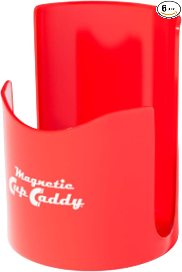 Master Magnetics Magnetic Cup Holder - Caddy for Bottles,Glasses,and Cans - Fits on Fridge,Lawnmower,Forklift,Cart,or Ladder - Heavy-Duty Magnet,(Pack of 6) by MasterMagnetics