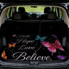 Car Trunk Mat for SUV, 31"x47" Cute Faith Butterfly Cargo Liner Protector | All Weather Universal Cargo Liners for Dogs, Car Accessory for SUVs/Sedan/Wagons, Durable Non-Slip Washable Rear Cargo Mat by Unknown
