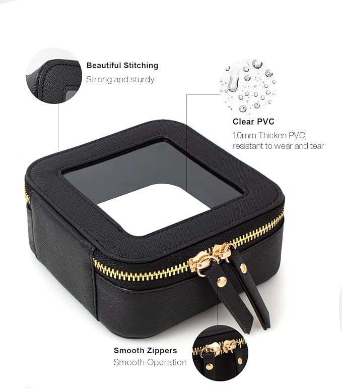 Clear Makeup Bag Small, TSA Approved Portable Toiletry Bag with Zipper Cosmetic Travel Bag Makeup Organizer Case Mini Makeup Pouch for Purse Car Organizer Bag for Women Men - Image 4