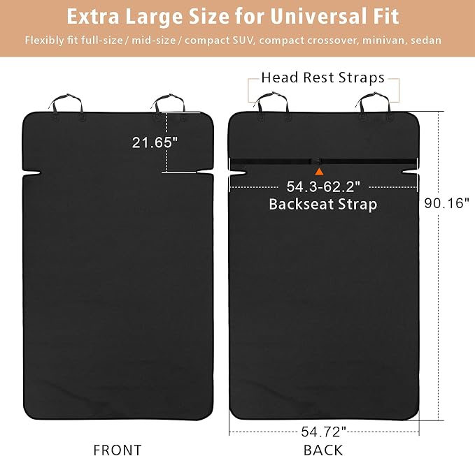 F-color SUV Cargo Liner for Dogs - Waterproof Dog Car Cover for SUV | Trunk Cover with Bumper Flap Protector, Low-Profile Padded Cargo Cover Prevents Scratches Pet Hair Mud Dirt for Mid-Size SUV - Image 2