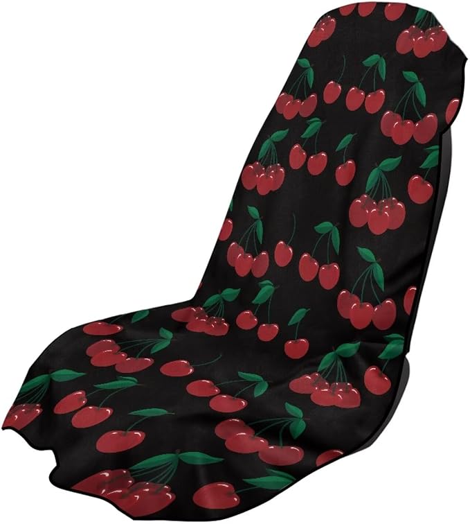 SEANATIVE Cherry Print Car Towel Front Seats Seat Covers, Washable Seat Protector, Fit Beach Swimming Outdoor Sports, Universal Fit Most Cars Trucks SUVS Car by SEANATIVE