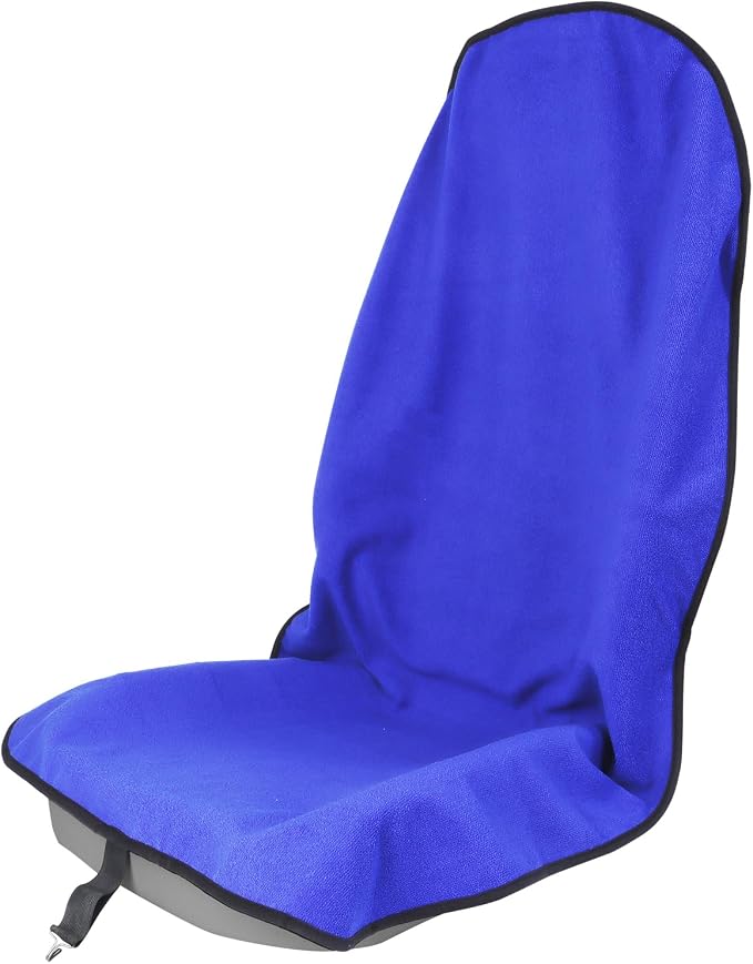 Sweat Towel Car Seat Cover Protector Front Seats for Gym Workout, Running, Swimming, Beach and Hiking, Waterproof Universal Seat Cover for Car, Trucks, Van & SUV (1, Pure Blue, Front) by Unknown