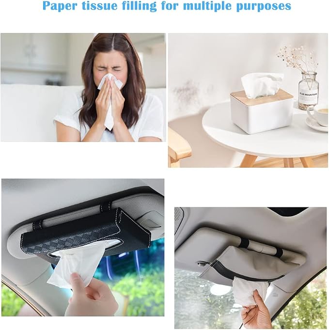 Car Tissue Refill,9 Packs Car Visor Tissue Holder Refills, Car sunshade tissue box filler,Facial Napkin Case Refills, Super Soft Car Travel Tissues, 450 Sheets in Total - Image 2