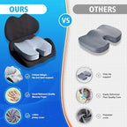 Lexeme X Large Memory Foam Seat Cushion Lumbar Support Pillow for Sciatica & Tailbone Pressure Relief Coccyx Pad for Office Chair, Car,Wheelchair,Home,Office - Image 6