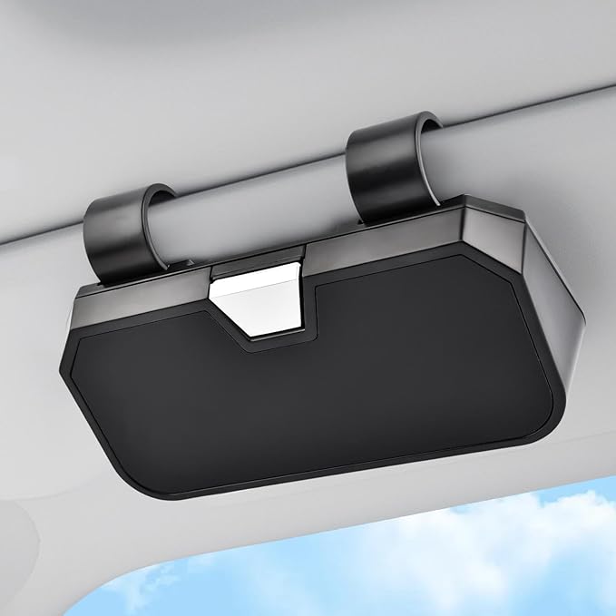Sunglass Holder for Car Visor Clip - Universal Soft Protective Car Accessories Visor Glasses Holder, Vehicle Sunglass Organizer with Quick Release for Truck, Sedan, SUV (Black) by Unknown