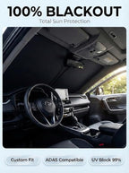 Proadsy Custom Fit 2019-2026 BMW X7 Windshield Sun Shade, Blocks Heat | Ice Crystal Micro-Refraction Blocks 99% UV, Drops Cabin Temp 54°F. Foldable Full Coverage for Summer Parking/Camping Privacy - Image 2