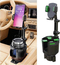 Car Cup Holder Phone Mount, 2 in 1 360° Rotation Long Arm Vehicle Cup Cell Phone Holder Expander with Adjustable Base, Automotive Drink Bottles Smartphones Stand, Universal Fit (Green) by Ywdiml