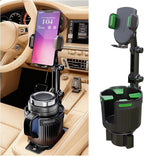 Car Cup Holder Phone Mount, 2 in 1 360° Rotation Long Arm Vehicle Cup Cell Phone Holder Expander with Adjustable Base, Automotive Drink Bottles Smartphones Stand, Universal Fit (Green) by Ywdiml