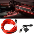 Car LED Strip Lights, 9.84FT 5V Waterproof Flexible Vehicle Ambient Lighting Kits with USB Port, Automotive Lamp Strips Decorations, Universal for SUV Automobile Truck (Red) by Unknown
