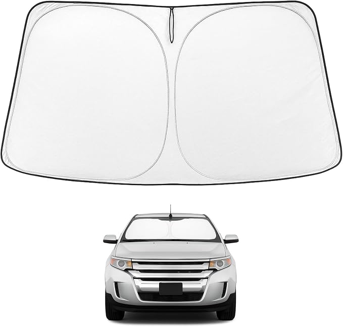 Proadsy Custom Fit 2007-2014 Ford Edge Windshield Sun Shade, Blocks Heat | 240T Heat Shield, Drops Temp 54°F, Blocks 99% UV, Prevents Dashboard Cracking, Summer Parking & Beach Trips, Easy Twist-Fold by Proadsy