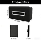 Upgraded Car Tissue Holder, Premium PU Leather Backseat Tissue Case Holder for 100-150 Regular Size Tissues,Foldable Tissue Holder 9.45 × 5.24 × 3.54 in, Black - Image 2