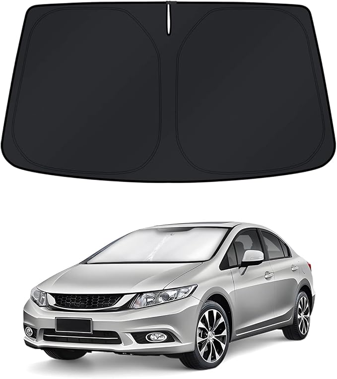 KUST Windshield Sun Shade for 2006–2009 2010 2011 Honda Civic Accessories Window Shade Sun Visor Cover Foldable Block UV Rays by KUST
