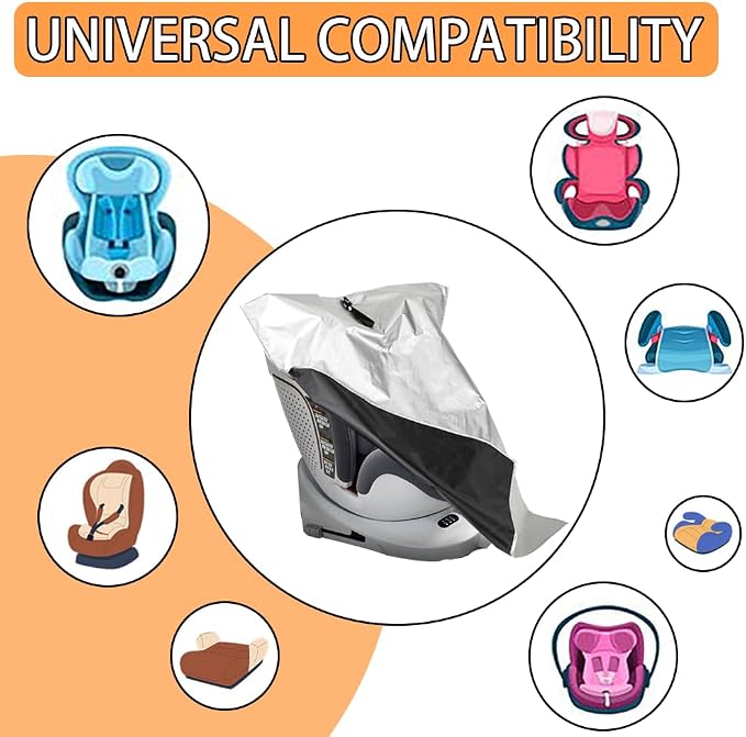Baby Car Seat Sun Shade Cover, Cooling Protector for Infant Seats | Sun Protection Cover, Helps Keep Seat Cooler, Universal Fit, Foldable Storage - Image 6