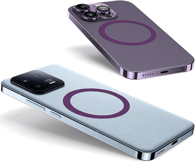 TENOC Universal Metal Ring Sticker, 3Pcs, Purple | Compatible with iPhone/Samsung/Android Cellphones, Magnetic Phone Charger/Mount/Holder Conversion - Image 5