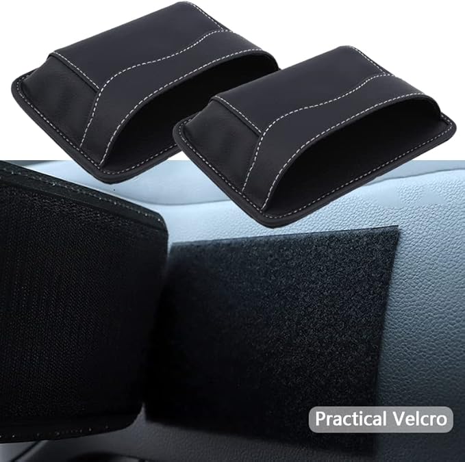 BetterJonny 2 Pcs Car Side Pocket Organizer, PU Leather Car Seat Side Storage Pocket Multifunctional Auto Console Side Storage Bag for Car Interior Organizer - Image 3