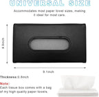 Ohleats Car Tissue Holder, Leather Sun Visor Napkin Holder, Auto Backseat Tissue Mask Case Dispenser for Most Vehicles, Universal Interior Car Accessories Hanging Tissues (Black) - Image 2
