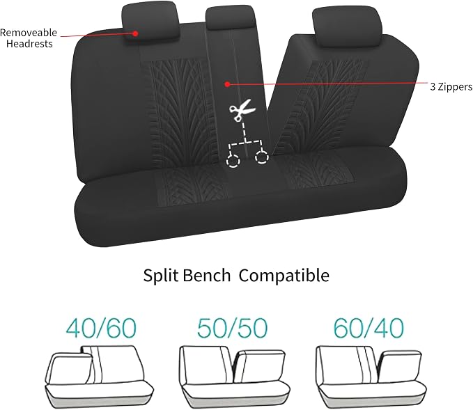 Pariitadin Car Seat Covers Full Set, Washable and Breathable Premium Cloth Automotive Vehicle Seat Cover for Car Interior, Universal Fit for Most Cars, Sedan, Truck, SUV(Black) - Image 6