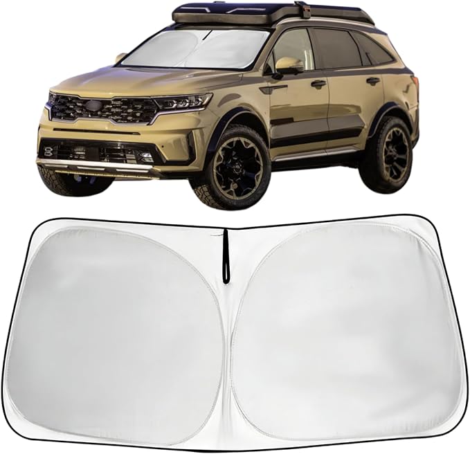 Windshield Sun Shade Car Sunshade Accessories for 2021-2026 Kia Sorento | HOHUIGO Front Window Sunshade Fit Kia Sorento SUV Accessories Foldable Sun Visor Block Out UV Rays & Heat Keep Car Cool by HOHUIGO