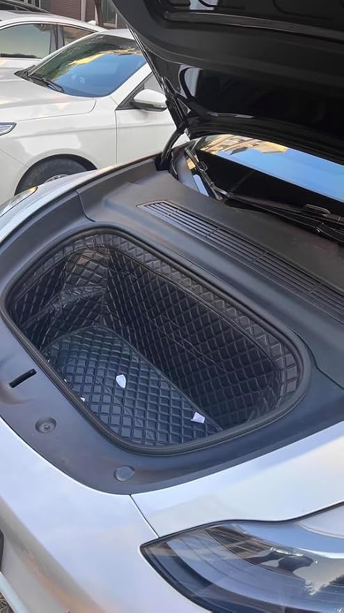 Compatible with Tesla Model Y 2020-2025 Frunk Mats Front Trunk Mat Frunk Organizer Leather All-Weather Full Coverage - Image 3